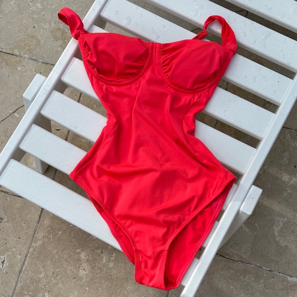 Vibrant Pink Women's One-Piece Swimsuit with Skirt